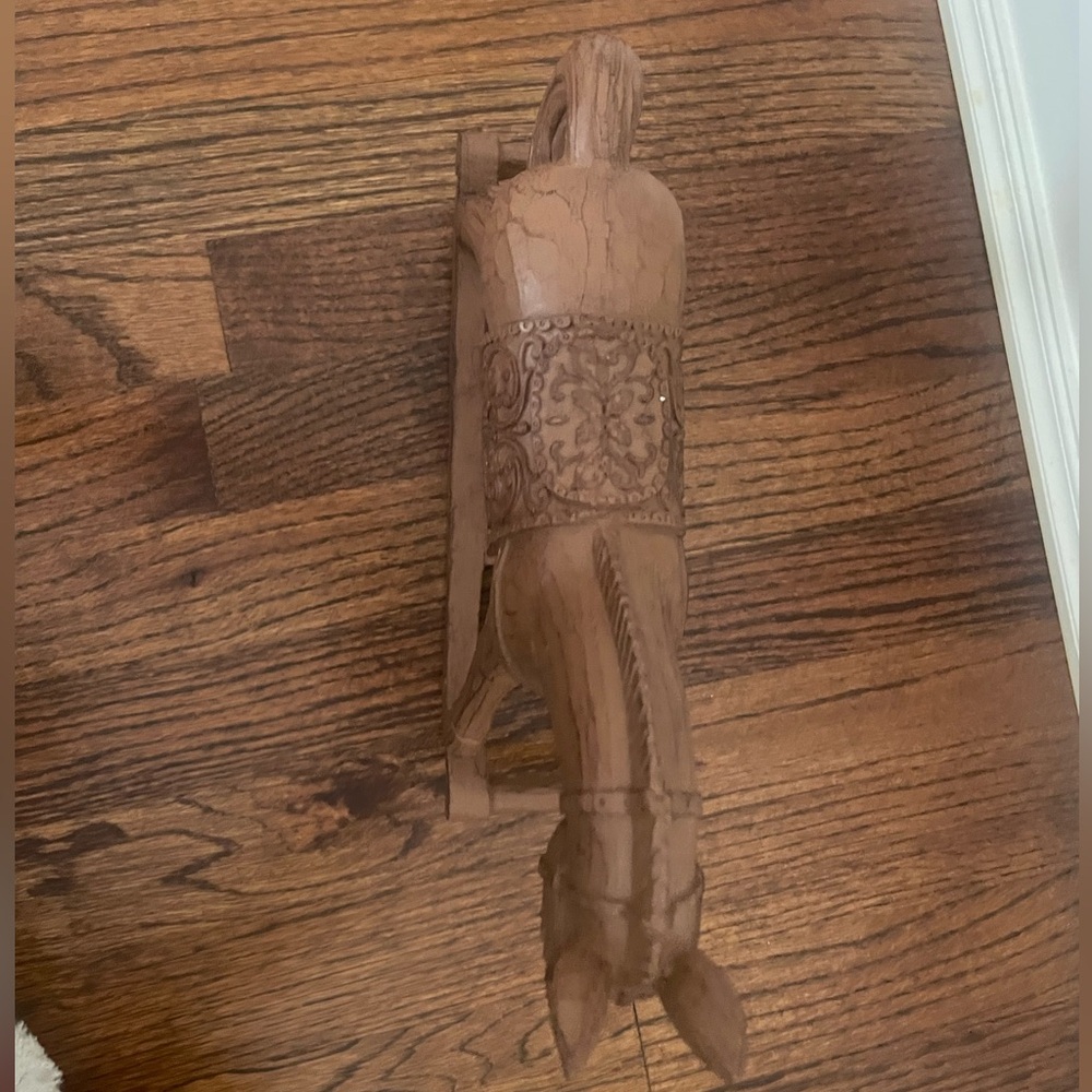 Christmas decor Handcrafted Brown Rocking Horse 10.2” - Picture 3 of 5